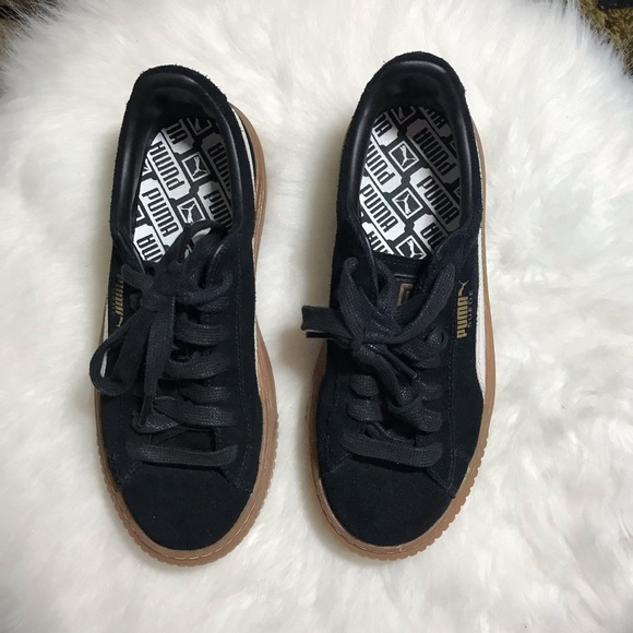 SOLD Puma Suede Platform Sneakers creepers black - Picture 3 of 7